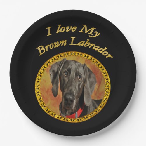 Adorable sweet brown labrador canine puppy dog paper plates