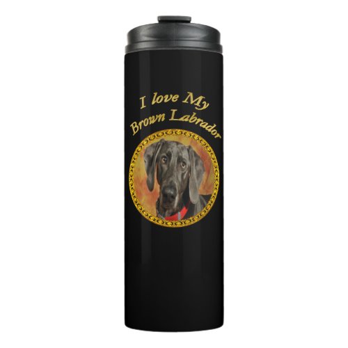 Adorable sweet brown labrador canine puppy dog thermal tumbler
