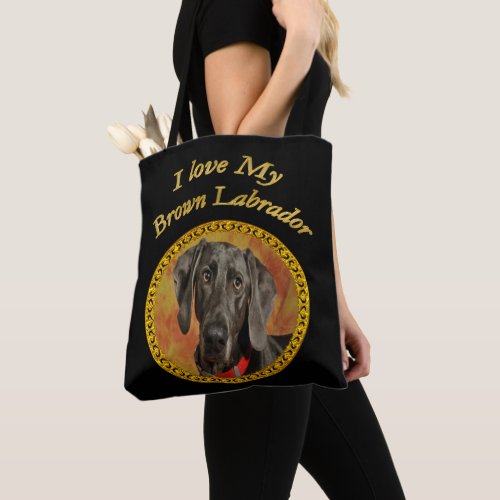 Adorable sweet brown labrador canine puppy dog tote bag