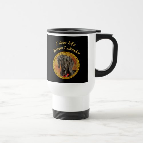 Adorable sweet brown labrador canine puppy dog travel mug