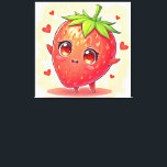 Adorable Sweet Strawberry Bliss Canvas Print<br><div class="desc">Experience the irresistible allure of summer with this delightful strawberry design. This charming red berry will instantly brighten your day with its fresh, sweet appeal and vibrant aesthetic. Each detail is a labor of love, crafted first by AI and then meticulously edited by a skilled artist to enhance its uniqueness...</div>