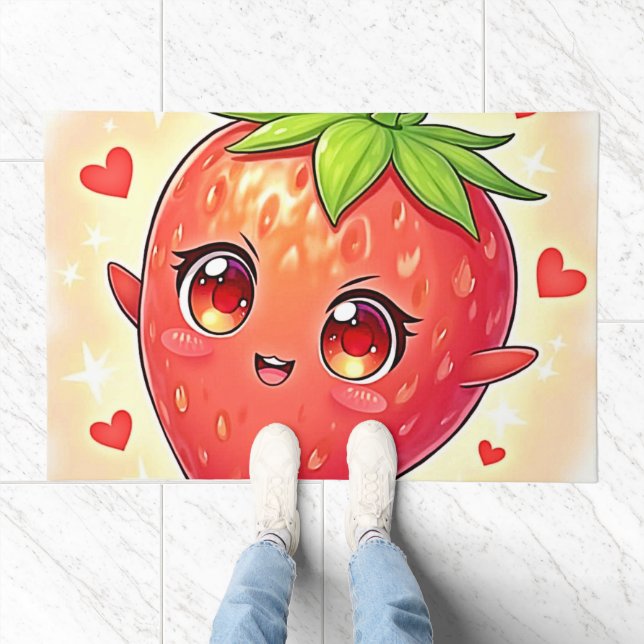 Adorable Sweet Strawberry Bliss Doormat (Indoor)