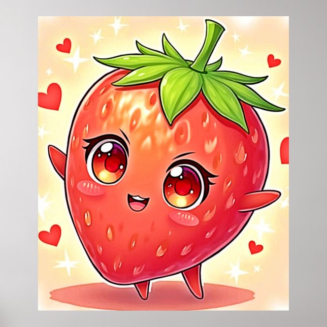 Adorable Sweet Strawberry Bliss Poster (Front)