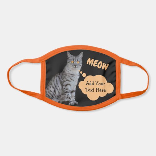 Adorable Tabby Cat Speech Bubble Add Your Text Face Mask