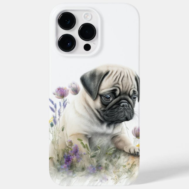 ADORABLE TAN & BLACK PUG PUPPY Case-Mate iPhone CASE (Back)