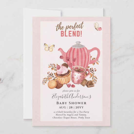 Adorable Tea Party Baby Shower Invitation