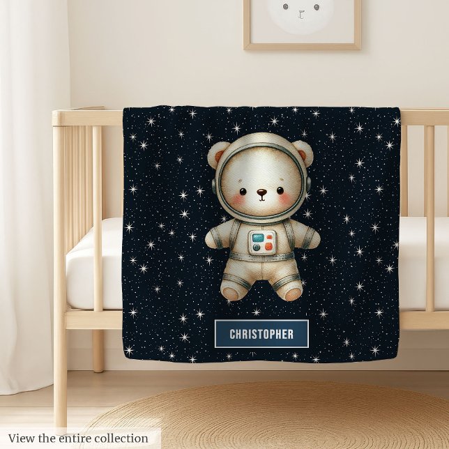 Adorable Teddy Bear Astronaut Baby Boy Blanket ( Adorable Teddy Bear Astronaut Baby Boy Blanket Gift)