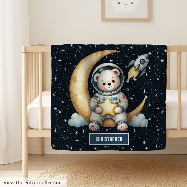 Adorable Teddy Bear Astronaut Baby Boy Blanket (Adorable Teddy Bear Astronaut Baby Boy Blanket Design)