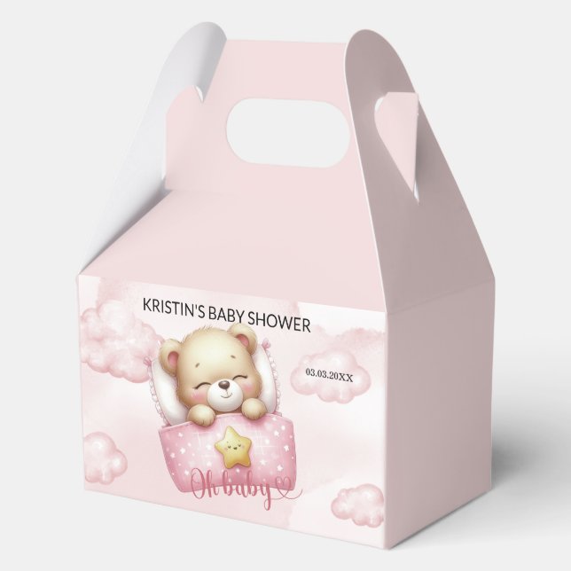 Adorable Teddy Bear Baby Shower Favor Boxes (Front)