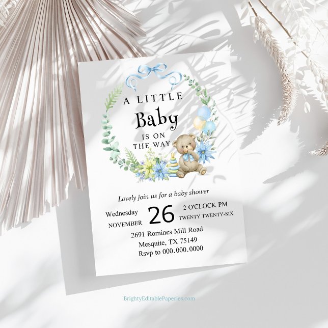 Adorable Teddy Bear Baby Shower Invitation  (Creator Uploaded)