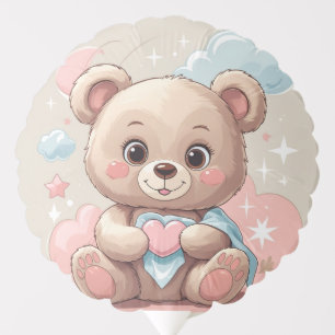 Adorable Teddy Bear Baby – Soft Pastel Design Balloon