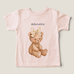 Adorable Teddy Bear Bow Toddler T-shirt