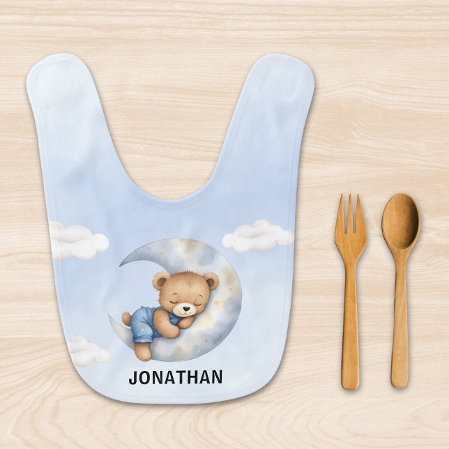 Adorable Teddy Bear Boy Baby Bib (Creator Uploaded)