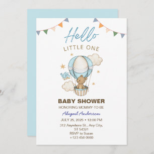 Adorable Teddy Bear Boy Kid Baby Shower Invitation