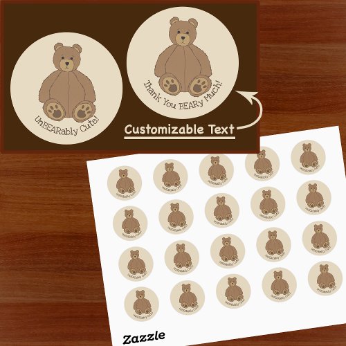 Adorable Teddy Bear Classic Round Sticker