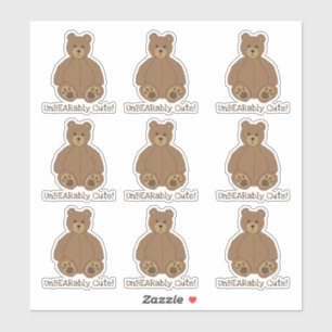 Adorable Teddy Bear Contour Sticker