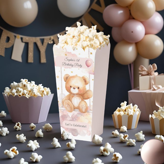 Adorable Teddy Bear – Custom Birthday  Favor Boxes (Creator Uploaded)