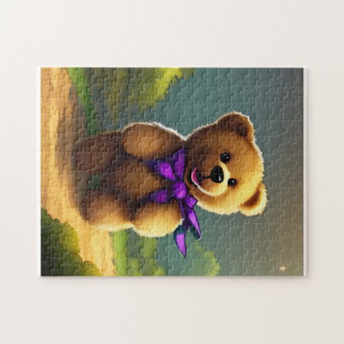 Adorable Teddy Bear in Nature Jigsaw Puzzle