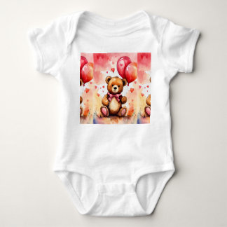 Adorable Teddy with Balloon Kids' T-Shirt Baby Bodysuit