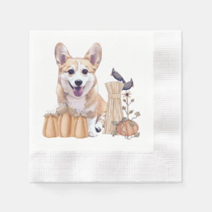 Adorable Thanksgiving Corgi Napkins