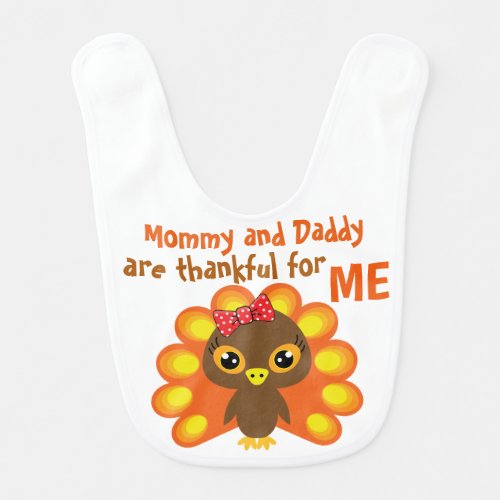 Adorable Thanksgiving mommy  daddy Baby Bib