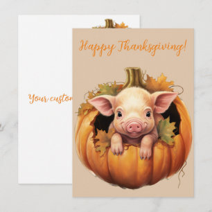 Adorable Thanksgiving Piglet Watercolor Cards
