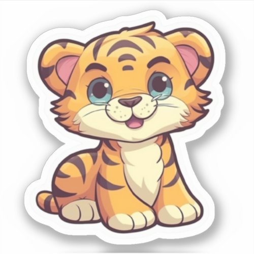 Adorable Tiger Cub Stickers for Kids