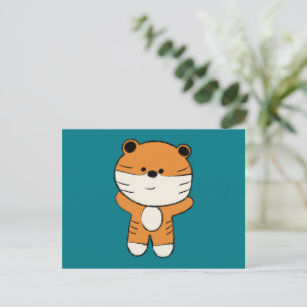 Adorable Baby Tiger Cub on White Postcard | Zazzle
