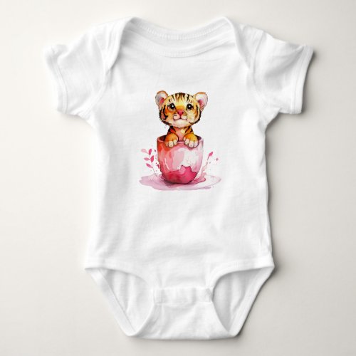Adorable Tiger Its a Girl Baby Bodysuit