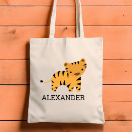 Adorable Tiger Kids&#39; Personalized Tote Bag