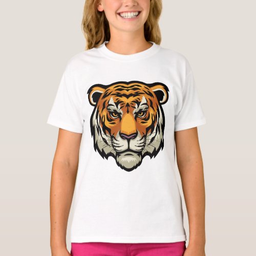  Adorable Tiger Visage T_Shirt