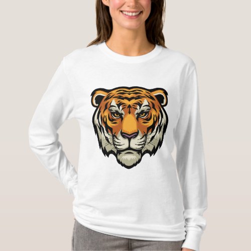  Adorable Tiger Visage T_Shirt
