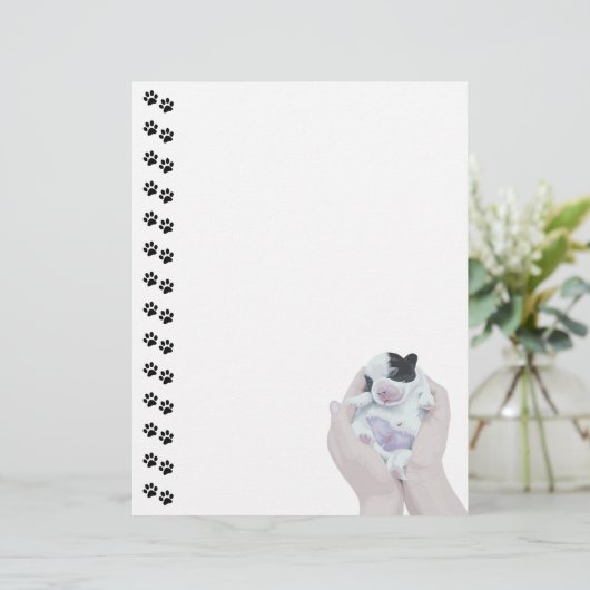 Adorable Tiny Newborn Puppy Letterhead (Standing Front)