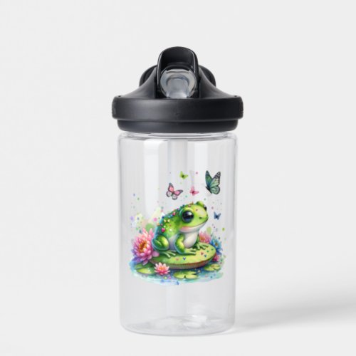 Adorable Toad and Butterflies Personalized Water Bottle