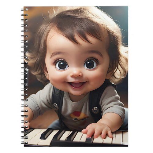 Adorable Toddler Playing Keyboards Live on Stage  Notebook
