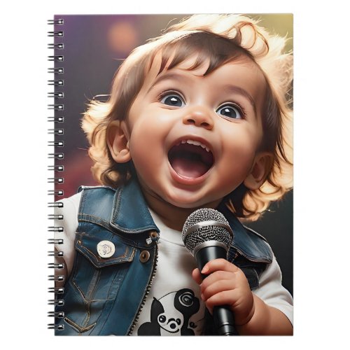Adorable Toddler Singing Enthusiastically Live  Notebook