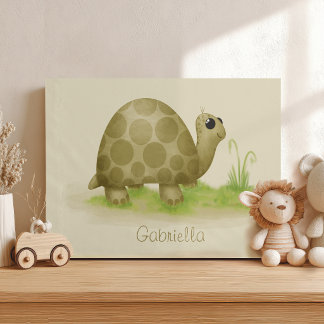 Adorable Tortoise faux canvas print
