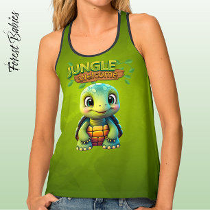 Adorable Tortoise Lover Box Turtle Animal Green 🐢 Tank Top