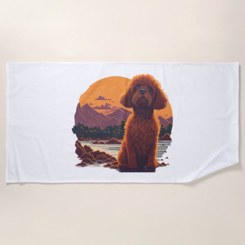 Adorable Toy Poodle Beach Towel