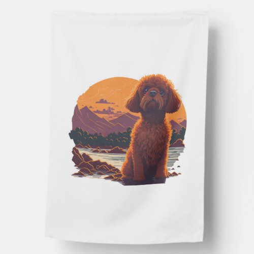 Adorable Toy Poodle House Flag