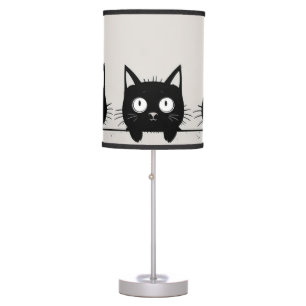 Adorable Trio of Black Cats Table Lamp