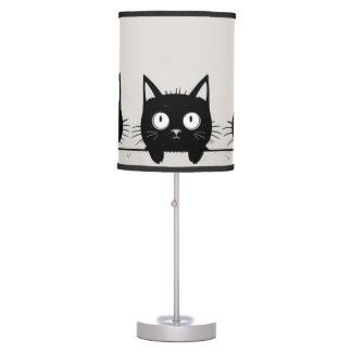 Adorable Trio of Black Cats Table Lamp