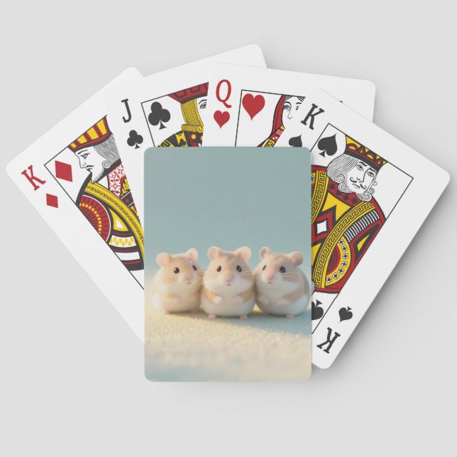 Adorable Trio of Mice Poker Cards (Back)