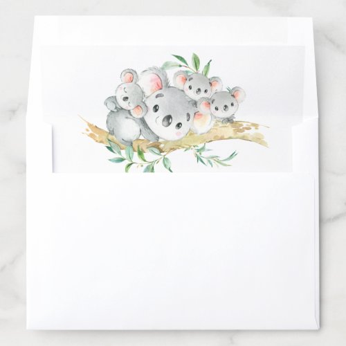 Adorable Triplets  Mom Koala Bear Envelope Liner