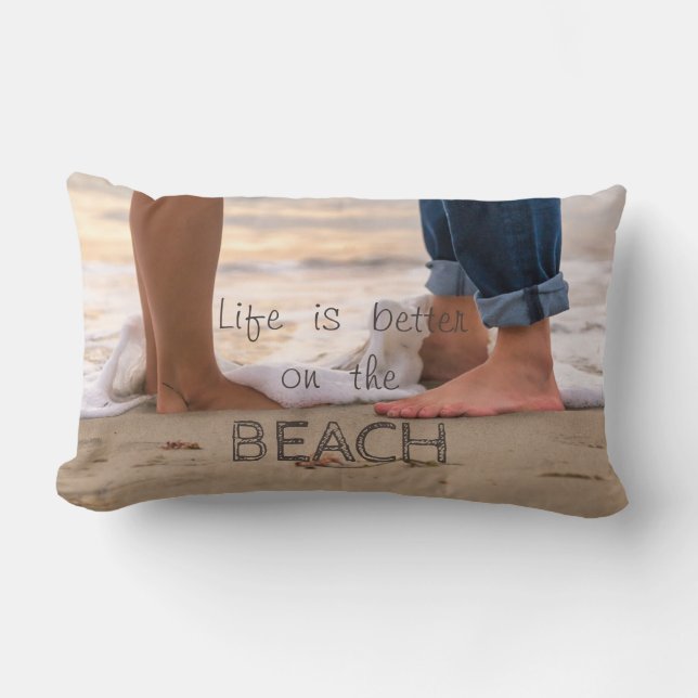 Adorable Tropical Beach,Foots Lumbar Pillow (Front)