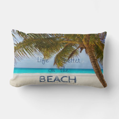Adorable Tropical BeachPalm Lumbar Pillow