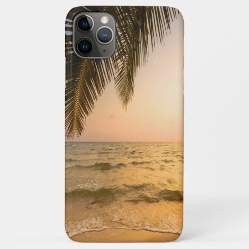 Adorable Tropical BeachPalm Waves Sunset iPhone 11 Pro Max Case