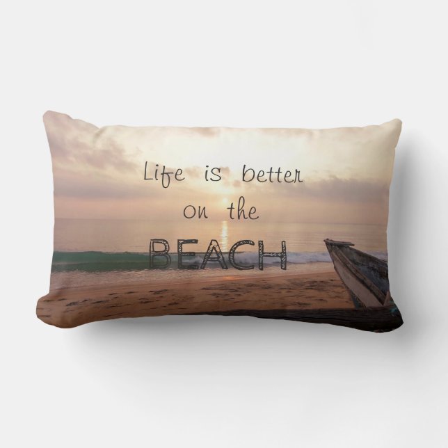 Adorable Tropical Beach,Sunset Lumbar Pillow (Front)