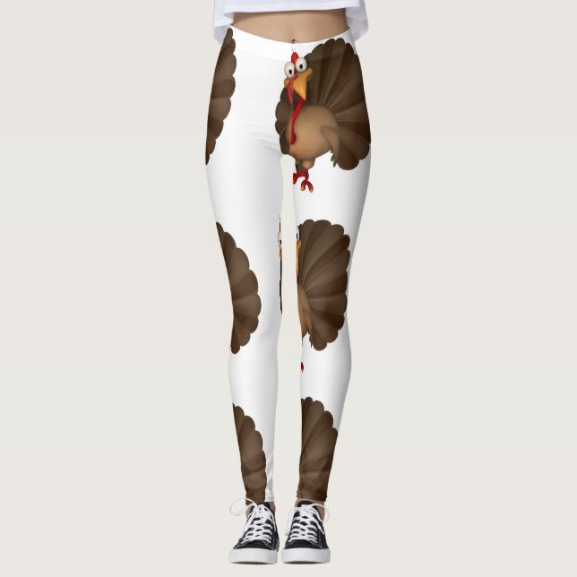 Adorable Turkey Thanksgiving Leggings (Front)