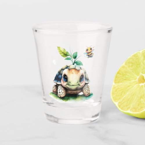 Adorable Turtle and Bee Shot Glass